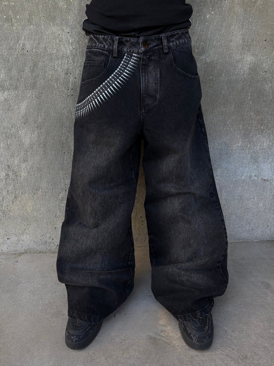 BLACK “TACTICAL” JEANS (PRE-MADE)